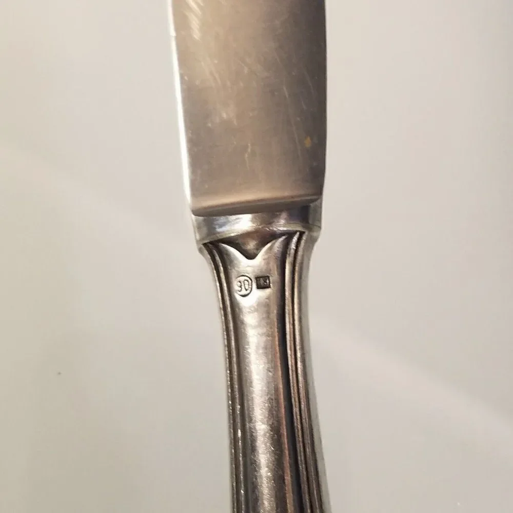 Vintage Gowe Wellner German Sliver Plate Knife Marke GW Gowe 90 18